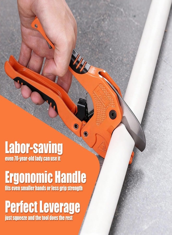 S2U Ratcheting PVC Pipe Cutter, Portable HAVC/Plumbing Tools Cuts Up to 1-1/4” PVC/CPVC/PEX PE/PP-R Pipe & Garden Hose, Ideal for DIY Projects/Home Repairs by homeowners/Plumbers/Electrician/Handyman - Image 5